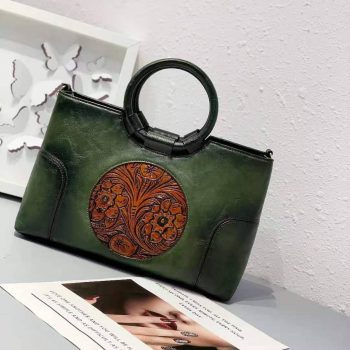THAI Design PU Leather Structured Top Handle with Crossbody strap Bag